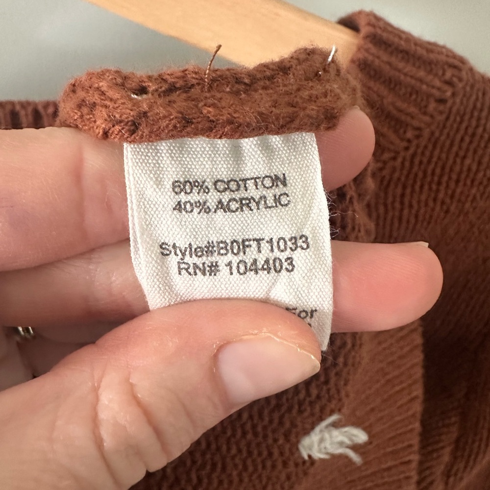 Blu Pepper Brown Sweater with Pom Accents - Picture 3 of 4